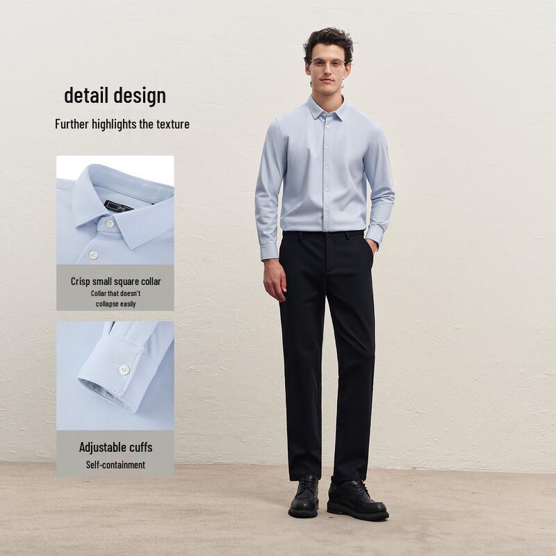 Мужская рубашка EMZ с начесом внутри, с длинным рукавом, в стиле business casual