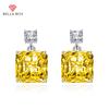 Luxury Women Geometric Diamond Earrings Wedding Engagement Party Gift