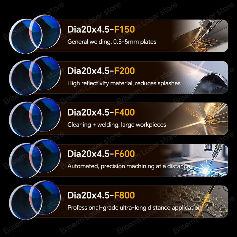 Светодиодная лазерная сварочная фокусирующая линза 20x4,5 F150 F200 F800 Лазерная коллиматорная линза D16x5 F60 SUP 21ST 23ST Лазерная сварочная линза
