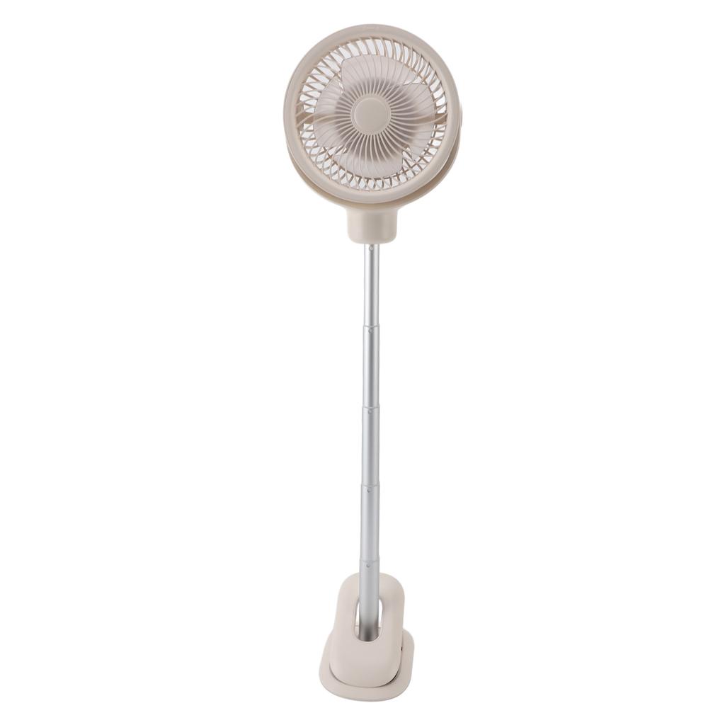 Oscillating Desk Clip On Fan Telescopic 4 Speeds Quiet USB Rechargeable Portable Small Stand Fan