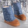 Suede Platform Women Mid Calf Boots Flats Fashion Casual Shoes Woman 2025 Trend Winter Designer Walking Warm Snow Botas Mujer