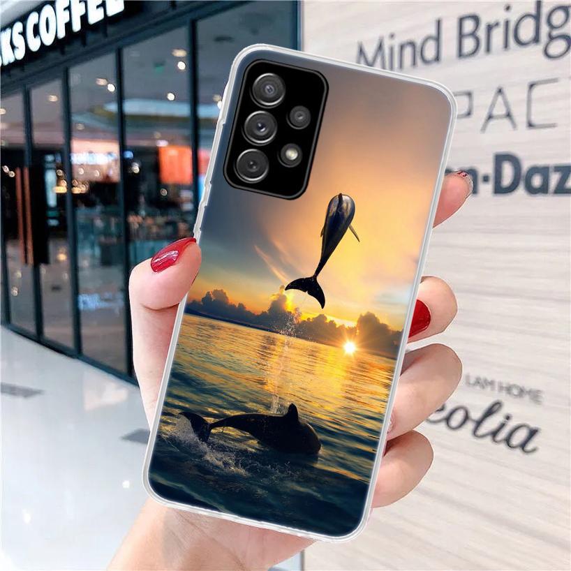 Морское животное милый дельфин Для Samsung Galaxy A15 A14 A13 A12 A55 A54 A53 A52 Чехол для телефона A32 A35 A34 A33 A25 A24 A23 A22 A04S A03S