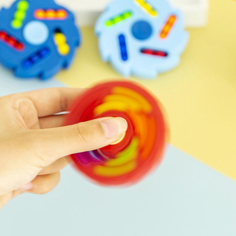 Magic Rotating Bean Puzzle Cube Fingertip Spinner Anti-Anxiety Stress Relief Fidget Toys For Kids Party Favors Classroom Prizes