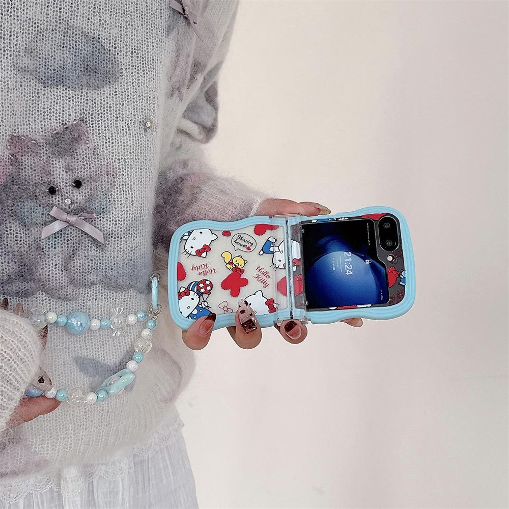 Защитный чехол KT Cat для Samsung Galaxy Z Flip с ремешком (совместимо с Flip7/6/5/4/3)