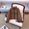 Womens Short Winter Puffer Coat Lightweight Cotton Jacket Korean Style Slim Fit