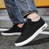 Fashion Black Canvas Breathable Men Shoes Trendy Flats Male Sneakers Outdoor Fashion Lace Up Casual Vulcanized Mens Sport Shoes