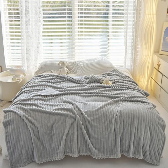 Фланелевое одеяло утолщенное искусственное кроликовое плюшевое пузырчатое покрытие сплошной цвет офисная домашняя кровать