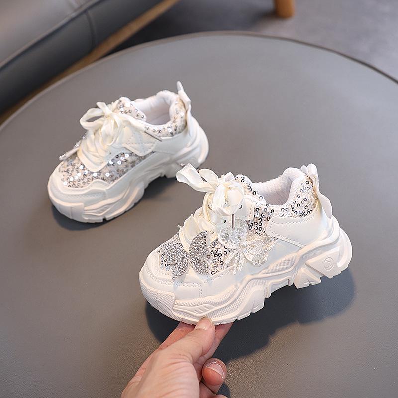 Детские кроссовки для девочек 1-6 лет с бантом, мягкой подошвой, нескользящие - Дышащие и универсальные