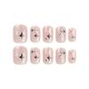 24 Pieces Short Manicure Fake Nails Wear Nail Nail Stickers Nail Pads Flash Nail Pads