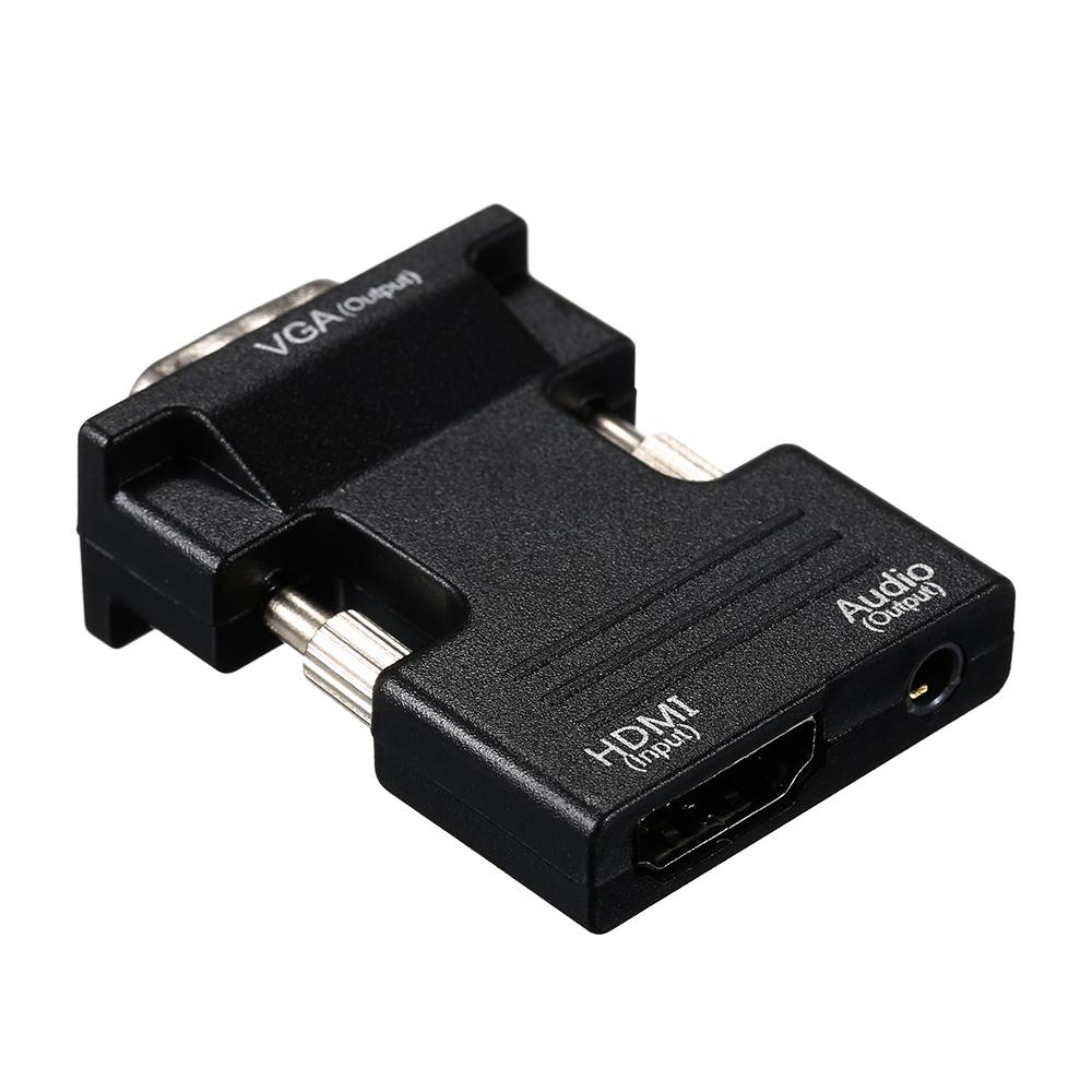 Переходник HD Male-VGA Female с аудиопортом 3,5 мм, поддержка независимого звука с разрешением 1920*1080