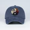 New Washed Baseball Cap with Tai Chi Print Design  Unisex Retro Adjustable Dad Cap for Sun Protection Outdoor and Street