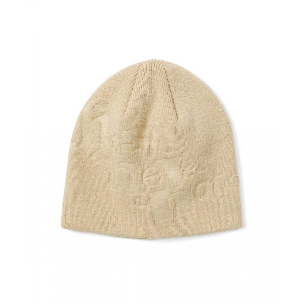 Thisisneverthat Debossed No Cuff Beanie Beige
