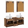 Bathroom Furniture Set 5 pcs Reclaimed Wood Engineered Wood and Glass