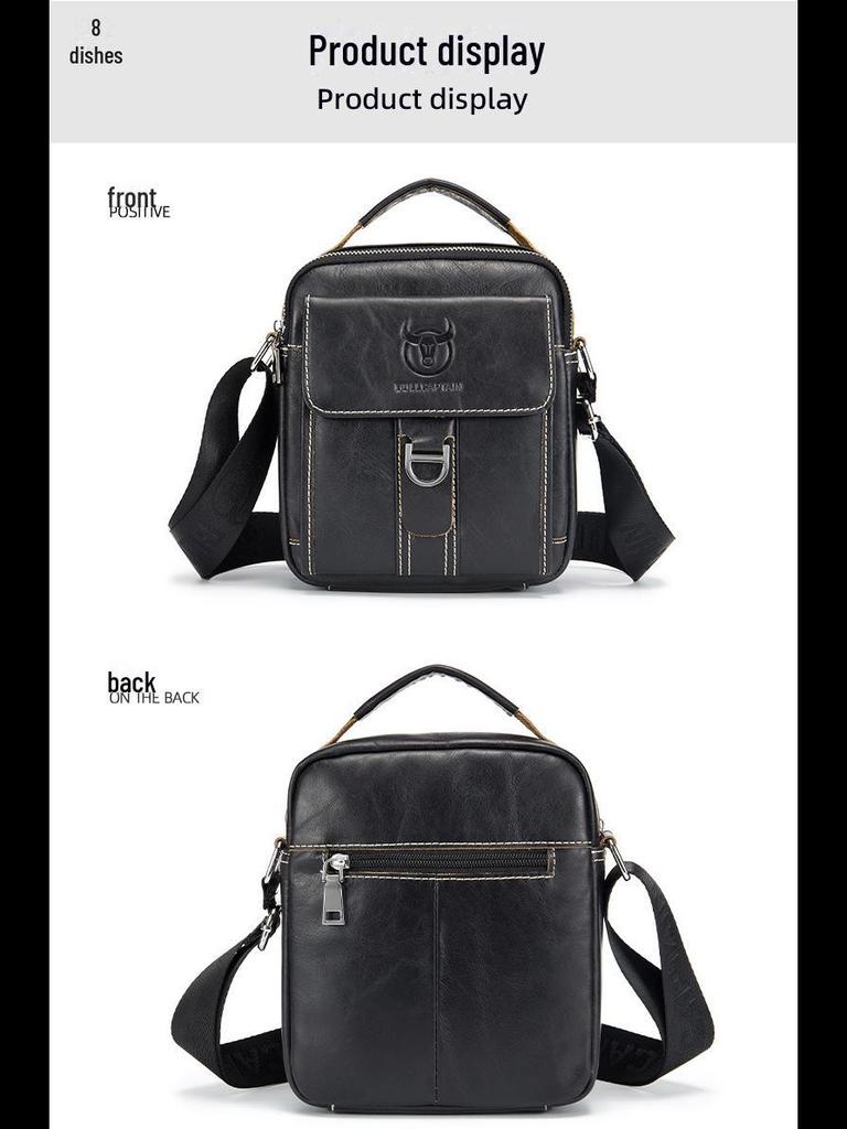 Captain Niu Men's Genuine Leather Crossbody Bag - Trendy, Casual, and Multifunctional