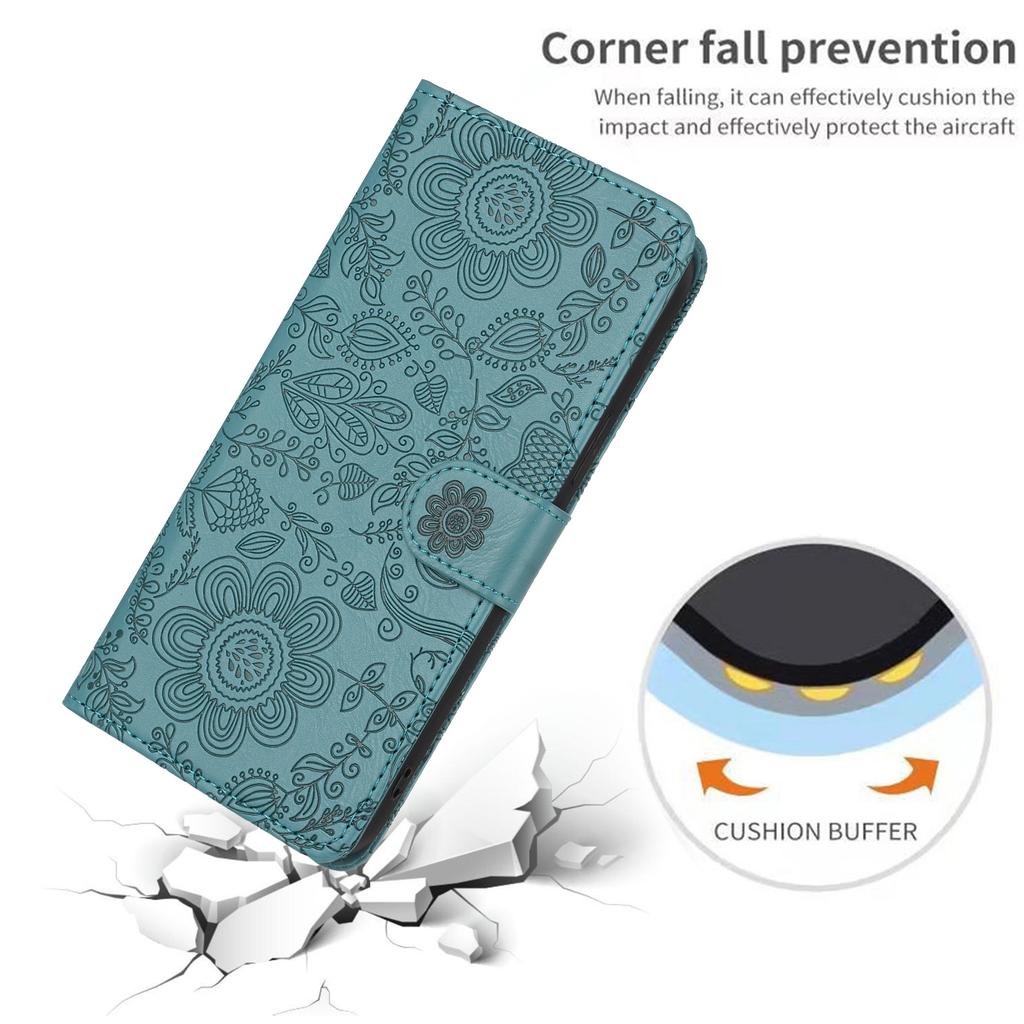 For Samsung Galaxy S26 Ultra Case Flower Imprint Leather Flip Wallet Phone Cover with Wrist Strap