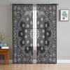 Black Bandana Pattern Sheer Curtains For Living Room Bedroom Tulle Curtains Kitchen Window Treatments Panel