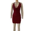 European and American style new women's clothing fashionable and sexy neck-hanging low-cut backless slim-fitting hip-wrapping party dress dress