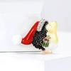 Cute Alloy Enamel Christmas Hat Hedgehog Brooch Personality Versatile Men'S And Women'S Clothing Corsage Ornament Pin