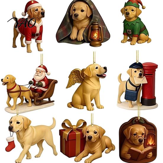 Countdown Calendar with Lanyard 2026 Labrador Advent Calendar, 24 Days 2D Flat Acrylic Dog Ornaments Christmas Lover Holiday Gift Collectible