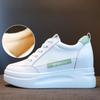 Harajuku Hollow Breathable Inner Height Increase Women Shoes Lace-up Slope Heel Versatile Thick Bottom Sports Shoes Trendy