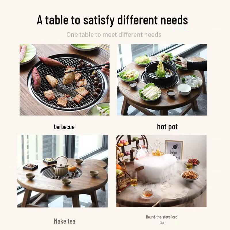 JINGGENG Old Elm Outdoor Tea & BBQ Table