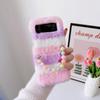 Применимо к Samsung ZFlip3 плюшевый чехол для мобильного телефона кроличьи ушки однотонный 5-е поколение складной экран защитный чехол осенний и зимний плюшевый чехол