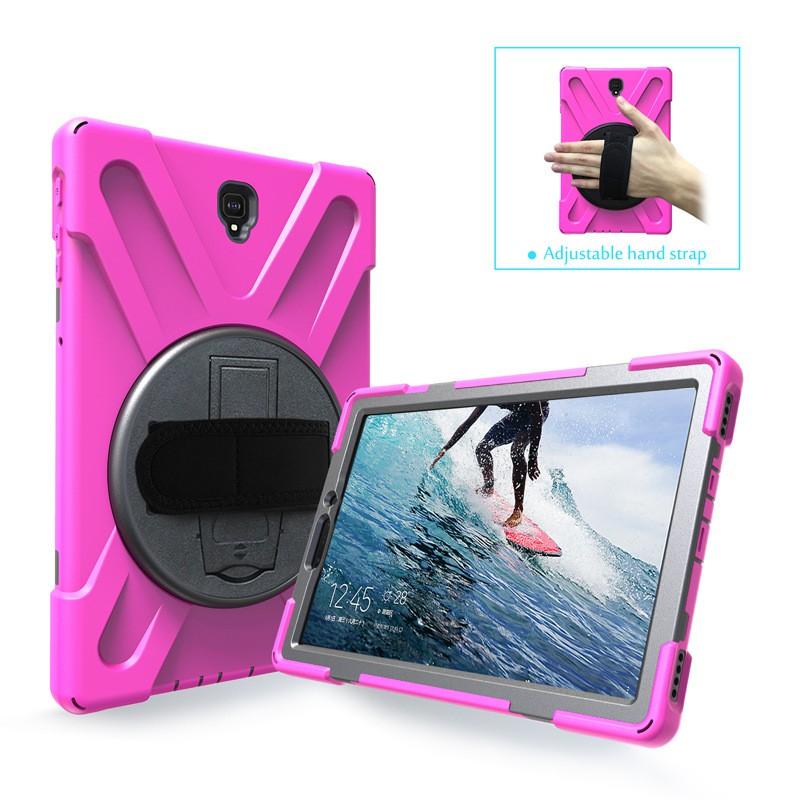 Silicone PU Tablet Case With Rotating Stand Galaxy Tab S4 T830 T835 Anti-Drop Protection Portable Slim Cover