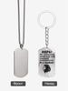 Stainless Steel Keyring and Necklace, Gift for Son, Carved Badge, Ideal Gift for Men, Couples, Boyfriend, Family & Friends