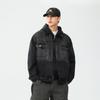 Advanced Sense Of Heavy Industry Gradual Change Washed Tide Brand Black Denim Jacket Men'S American Loose Tooling Jacket Men'S