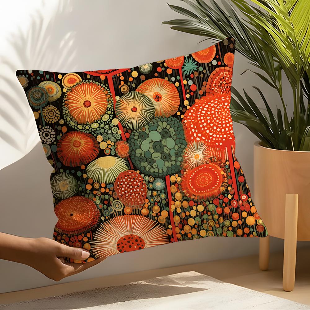 Fashion art YYayoi Kusama Pillow Case Linen Cushion Covers For Decorative Sofa Home Pillows Case Car Chair Pillows Cases