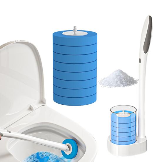 Туалетная щетка с универсальной совместимостью, сменные головки для утилизации, мощная производительность очистки туалетной щетки