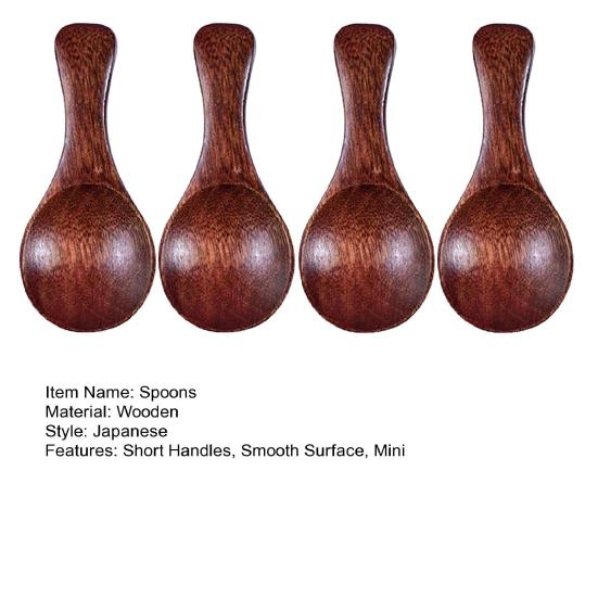 4 шт./компл. с короткой ручкой, гладкие пищевые детские ложки, мини-кухонные приправы для специй, деревянные ложки, кухня