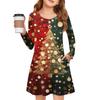 Christmas Day Girls' Long Sleeve Dress - Color Pocket Dress