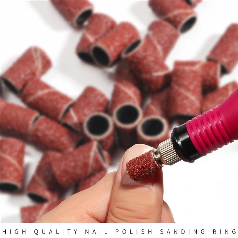 50 шт. шлифовальных колпачков для электрической маникюрной машинки 180/120/80 грит шлифовальные насадки для ногтей пилки инструмент для педикюра