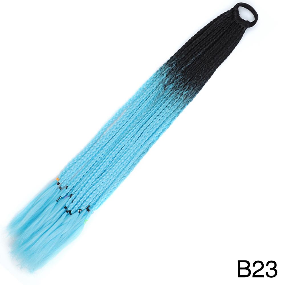 MERISIHAIR Синтетические длинные прямые градиентные цвета, грязный плетеный хвост, эластичная резинка, плетение, конский хвост, наращивание волос для девочек