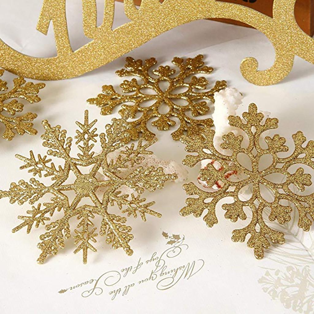 10Pcs Glitter Snowflake Christmas Ornaments Tree Hanging Decoration 10cm