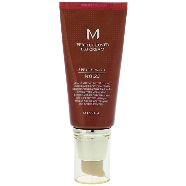 MISSHA M Perfect Cover BB Cream 50ml, Multi-Function, High Coverage, SPF 42 PA+++  No.13, 21,23,27
