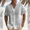Men's Palm Leaf Casual Shirt Summer Short Sleeve Hawaii Vacation Spring Collar Button Up Clothing