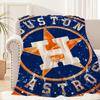 Спортивная команда Бейсбол Плед Плюшевый Диван Коврик для сна A-Astros-ES для Гостиной Теплый Офис Спальня День Рождения Дом Путешествия Детские Подарки