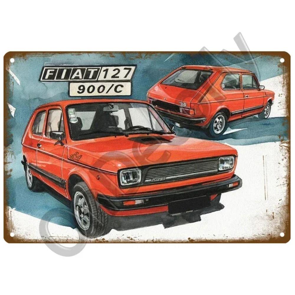Металлическая вывеска для гаража FIAT, Настенный декор с логотипом автобренда 20x30см