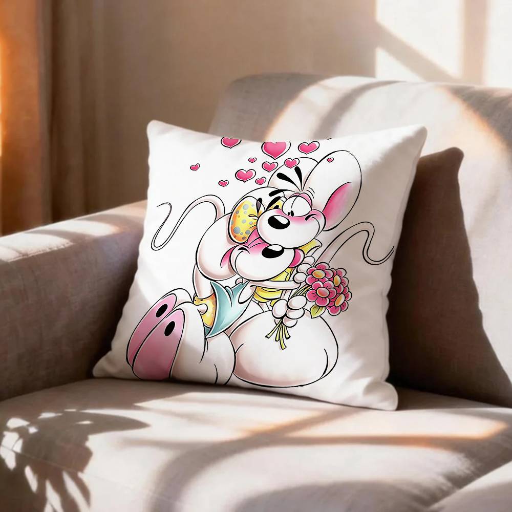 CuteWhimsical DDiddl Mouse Pillow Case Pattern Printed Pillowcase For Living Room Sofa Cushion Cover