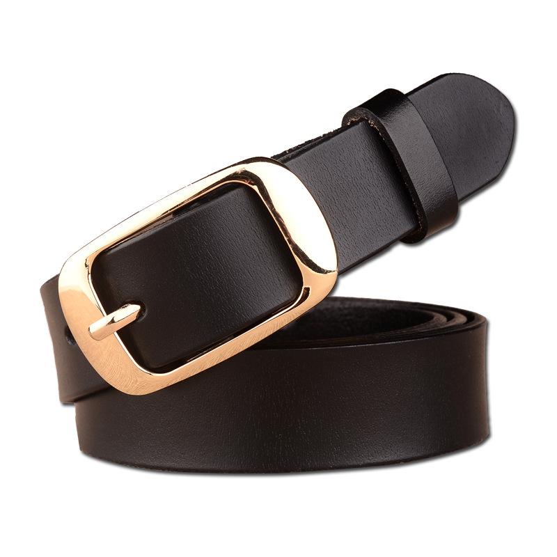 Women's Genuine Leather Korean Style Belt with Pin Buckle - Fashionable Cowhide Accessory