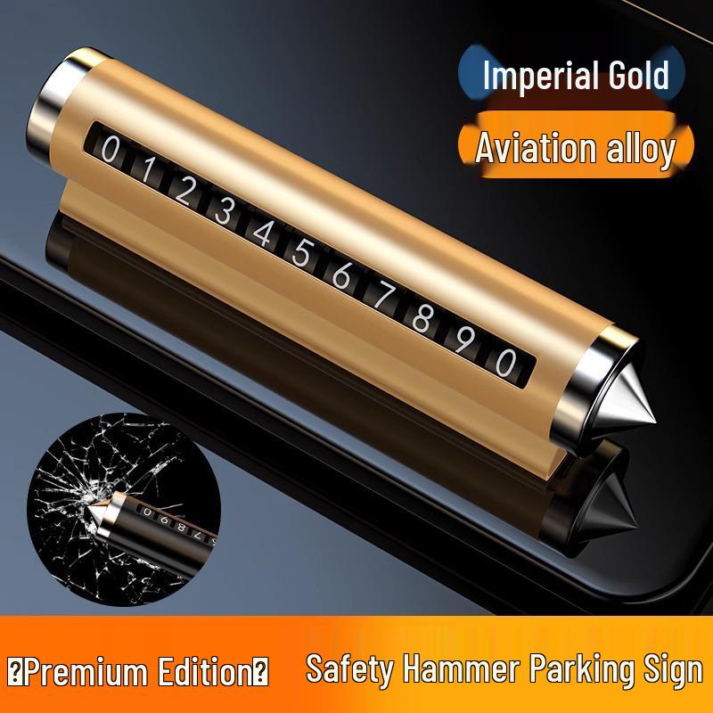 Автомобильный молоток безопасности с табличкой для номера телефона для временной парковки