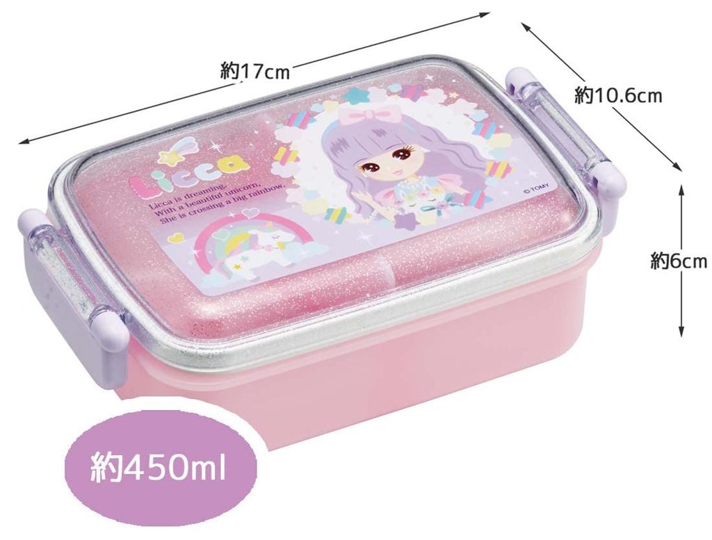 Skater Lunch with a Soft Single Made in Children's Box, 450ml, Dome-Shaped Lid, Tier, Japan, Licca-chan 23, Girl's RBF3ANAG-A