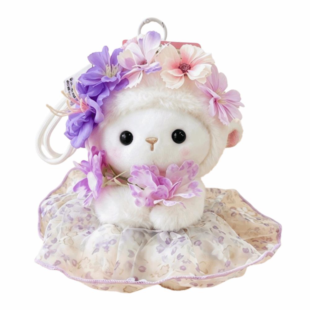 Creative Fluffy Sheep Keychain Soft Plush Lamb Charm Cute Lamb Stuffed Doll Holiday Decoration