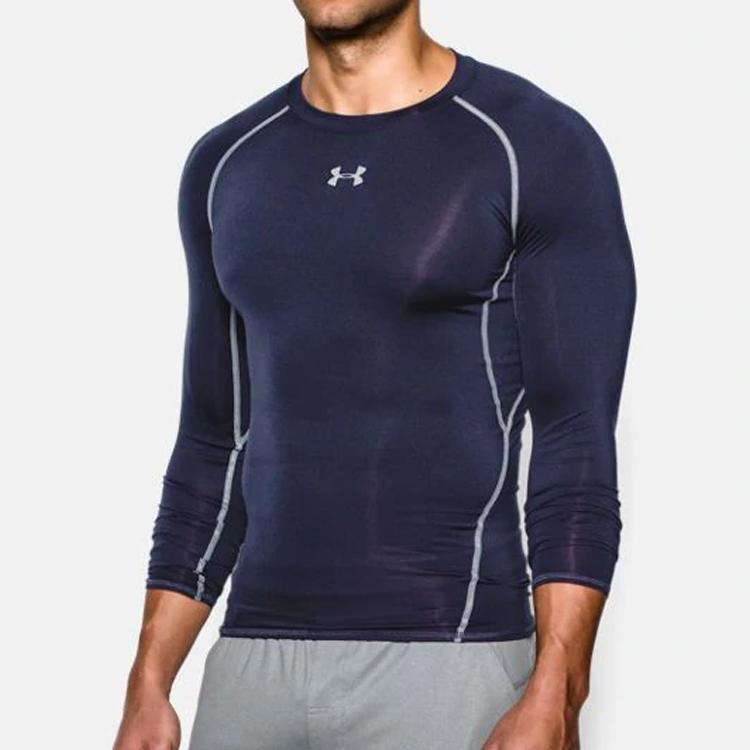 Under Armour Long Sleeve Training Slim Fit Ultra Light Sports Fitness Shirt Men Tops Dark-Blue 1257471-410