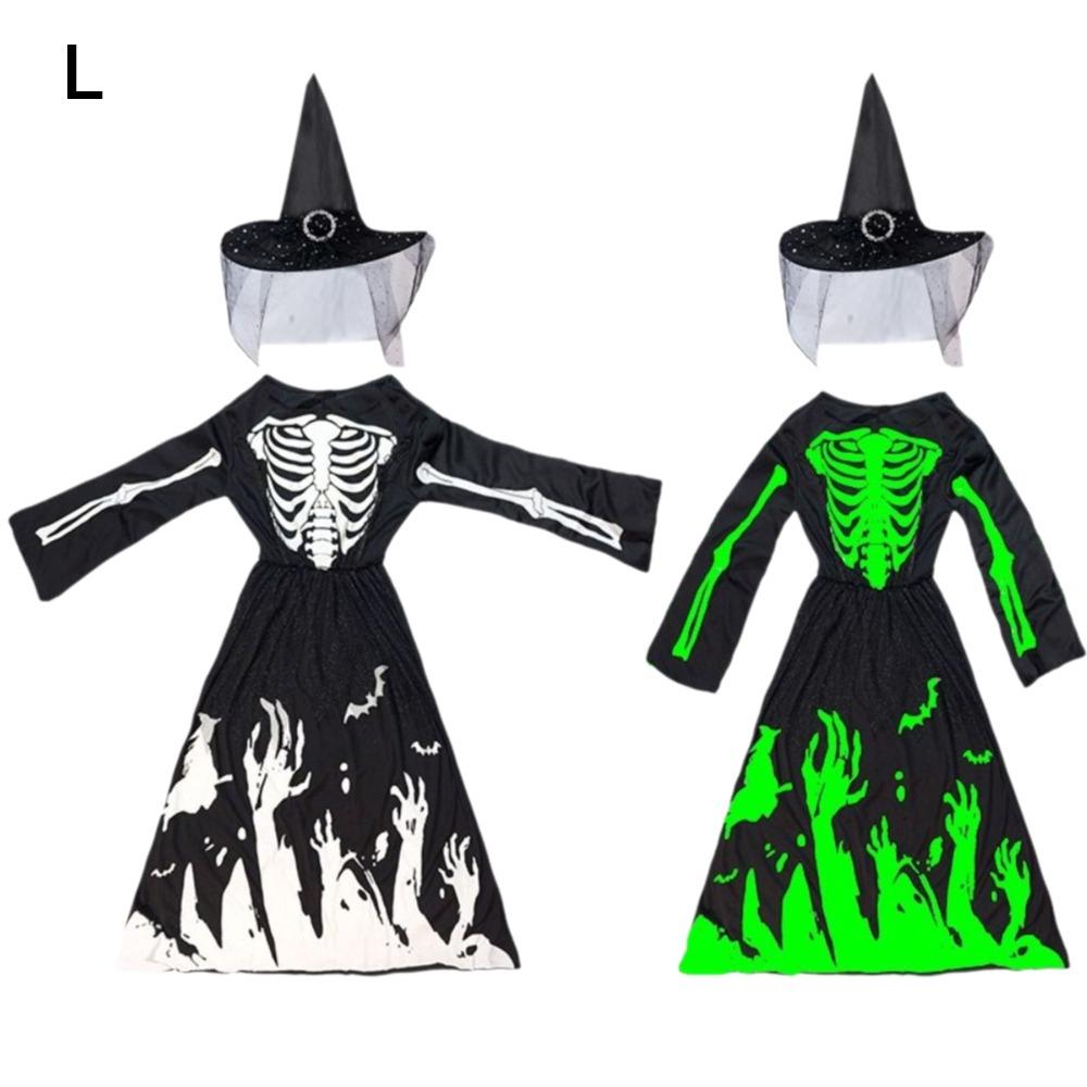 Luminous Cosplay Skeleton Suit Fabric Luminous Kids Dress Grim Reaper Costume Stage Performance