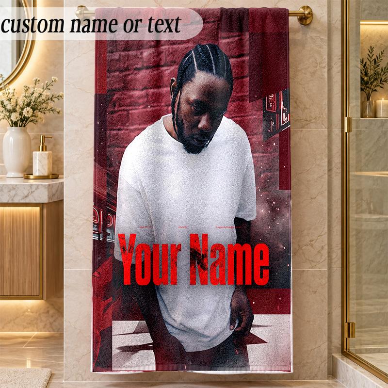 Beach TowelKendrick Lamar Custom Name Text Personalized Soft Towel for Beach Pool Indoor Home Decor Gift