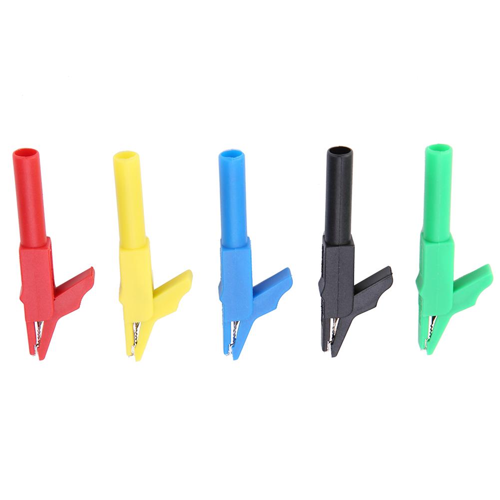 P2007 5Pcs Fully Insulated Plug In Alligator Clips 15A 300V for 4mm Banana Plug