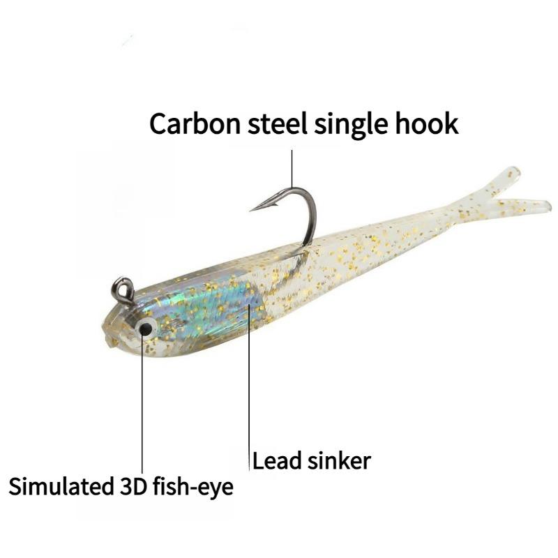 10PCS hook small fish bag lead fish 7.5cm6.5g color bag lead soft fish sea fishing, fishing supplies